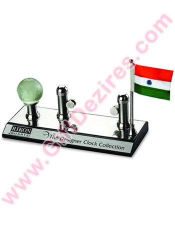 Designer DeskTop Card Holder with Globe and Indian Flag